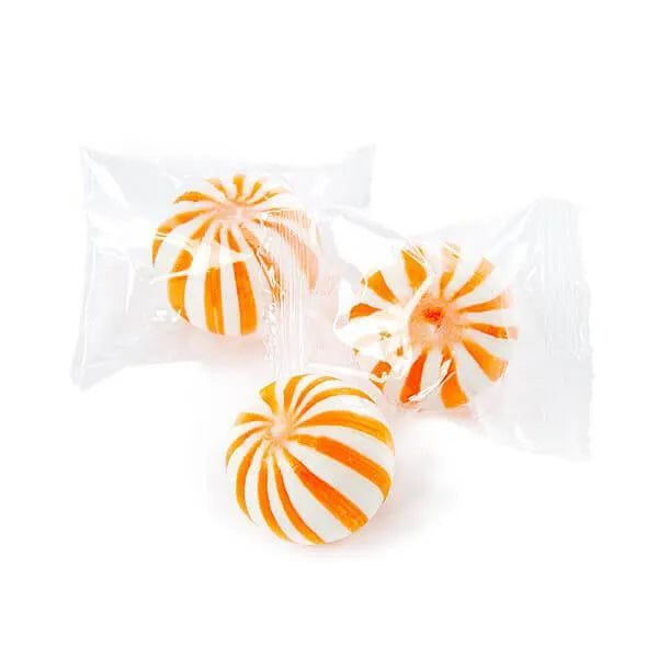 YumJunkie Sassy Spheres Orange Striped Candy Balls: 5LB Bag