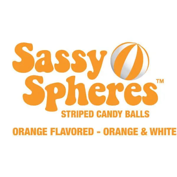 YumJunkie Sassy Spheres Orange Striped Candy Balls: 5LB Bag