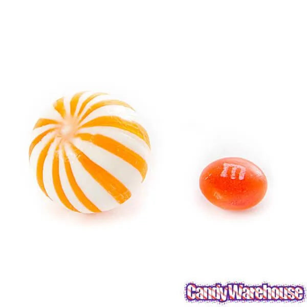 YumJunkie Sassy Spheres Orange Striped Candy Balls: 5LB Bag