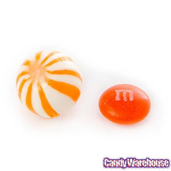 YumJunkie Sassy Spheres Orange Striped Candy Balls - Petite: 5LB Bag