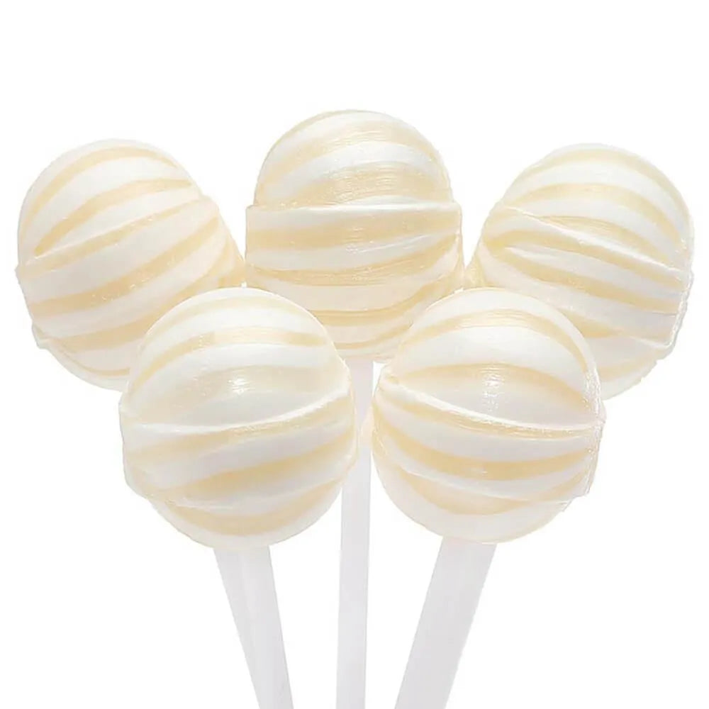 YumJunkie Sassy Spheres Pineapple White Striped Ball Lollipops: 100-Piece Bag