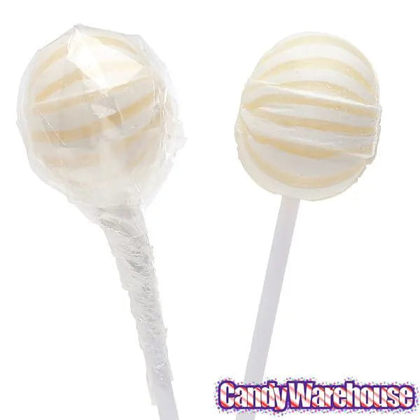 YumJunkie Sassy Spheres Pineapple White Striped Ball Lollipops: 100-Piece Bag