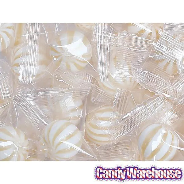 YumJunkie Sassy Spheres Pineapple White Striped Candy Balls - Petite: 5LB Bag