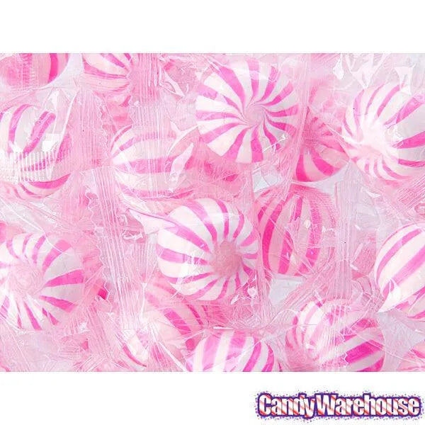 YumJunkie Sassy Spheres Strawberry Pink Striped Candy Balls: 5LB Bag