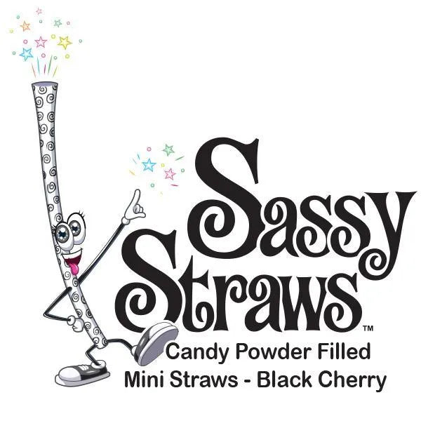 YumJunkie Sassy Straws Candy Powder Filled Mini Straws - Black Cherry: 700-Piece Box