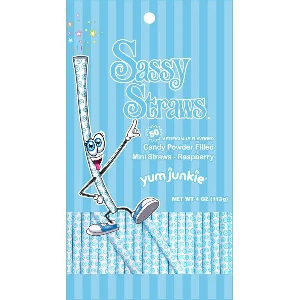 YumJunkie Sassy Straws Candy Powder Filled Mini Straws - Blue Raspberry: 50-Piece Bag