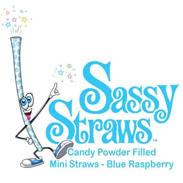 YumJunkie Sassy Straws Candy Powder Filled Mini Straws - Blue Raspberry: 700-Piece Box