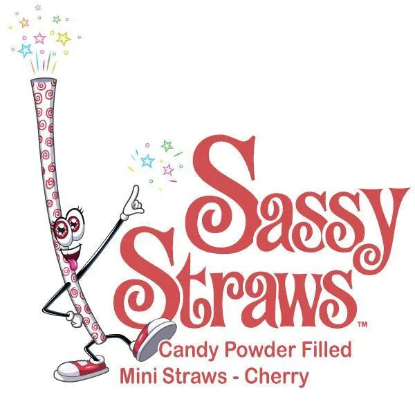 YumJunkie Sassy Straws Candy Powder Filled Mini Straws - Cherry: 50-Piece Bag