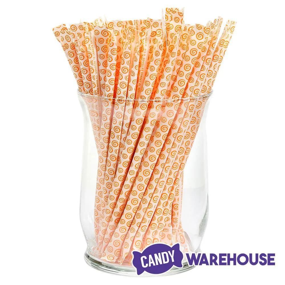 YumJunkie Sassy Straws Candy Powder Filled Mini Straws - Orange: 50-Piece Bag