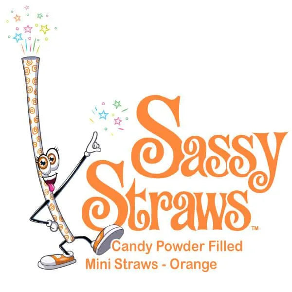 YumJunkie Sassy Straws Candy Powder Filled Mini Straws - Orange: 700-Piece Box