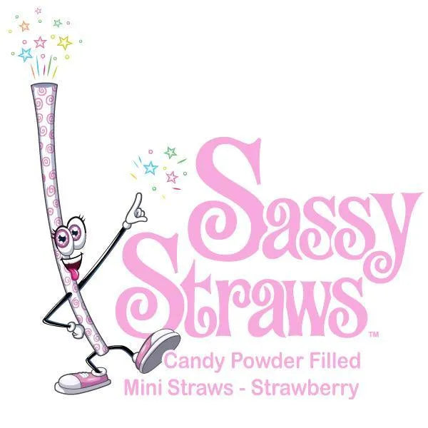 YumJunkie Sassy Straws Candy Powder Filled Mini Straws - Strawberry: 50-Piece Bag